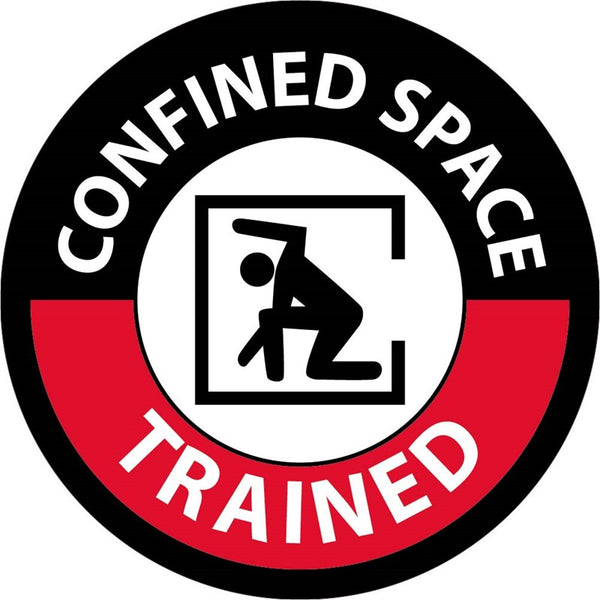HARD HAT LABEL, CONFINED SPACE TRAINED, 2