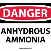 DANGER, ANHYDROUS AMMONIA, 10X14, RIGID PLASTIC
