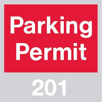 PARKING PERMIT, WINDSHIELD, RED, 201-300