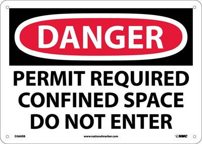 DANGER, PERMIT REQUIRED CONFINED SPACE DO NOT ENTER, 7X10, RIGID PLASTIC