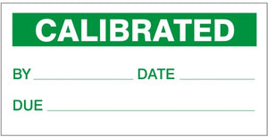 Calibrated By Date Due Calibration Labels | CAL-01