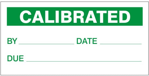 Calibrated By Date Due Calibration Labels | CAL-01