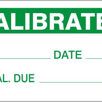 Calibrated By Date Next Cal Due Calibration Labels | CAL-03