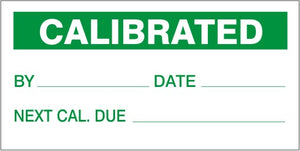 Calibrated By Date Next Cal Due Calibration Labels | CAL-03