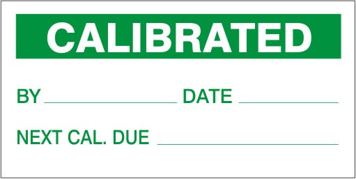 Calibrated By Date Next Cal Due Calibration Labels | CAL-03