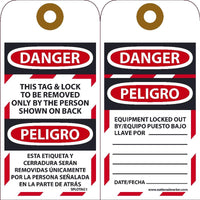 Danger Equipment Locked Out Bilingual Lockout Tags | SPLOTAG1