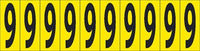 NUMBER CARD, 2" 9 (10 NUMBERS/CARD), PS CLOTH
