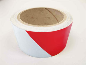 TAPE, REFLECTIVE, RED/WHITE, 2"X10 YD