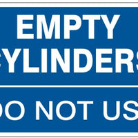Empty Cylinders Do Not Use Signs | CL-19