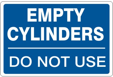 Empty Cylinders Do Not Use Signs | CL-19