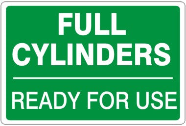 Full Cylinders Ready For Use Signs | CL-21