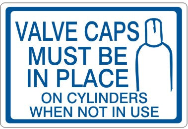 Valve Caps Must Be In Place On Cylinders When Not In Use Signs | CL-29