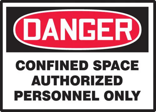 Danger Confined Space Authorized 3.5x5 Adhesive Vinyl 5Pk | LCSP240VSP