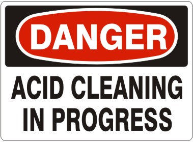 Danger Acid Cleaning In Progress Signs | D-0005