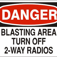 Danger Blasting Area Turn Off 2-Way Radios Signs | D-0506