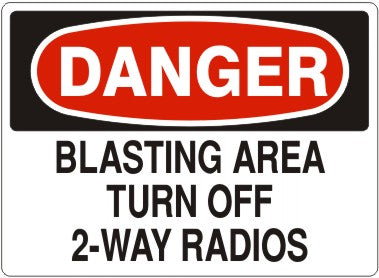 Danger Blasting Area Turn Off 2-Way Radios Signs | D-0506