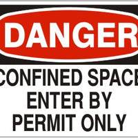 Danger Confined Space Enter By Permit Only Signs | D-0826