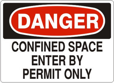 Danger Confined Space Enter By Permit Only Signs | D-0826
