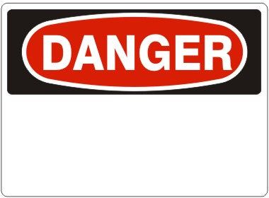 Danger Header Only Signs | D-1103
