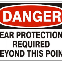 Danger Ear Protection Required Beyond This Point Signs | D-1605