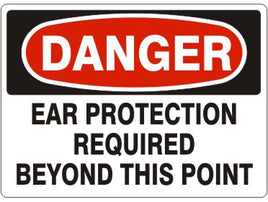 Danger Ear Protection Required Beyond This Point Signs | D-1605