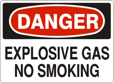 Danger Explosive Gas No Smoking Signs | D-1621