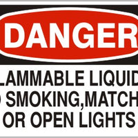 Danger Flammable Liquids No Smoking Matches Or Open Lights Signs | D-2609