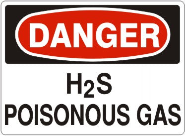 Danger H2S Poisonous Gas Signs | D-3703