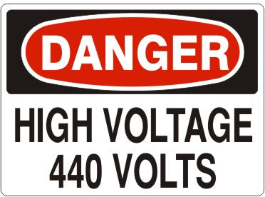 Danger High Voltage 440 Volts Signs | D-3729
