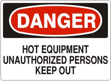 Danger Hot Equipment Unauthorized Persons Keep Out Signs | D-3753