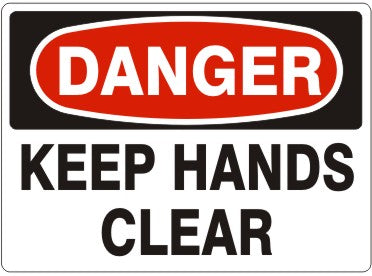 Danger Keep Hands Clear Signs | D-4409