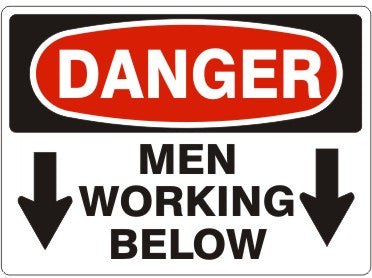 Danger Workers Working Below Signs | D-4608