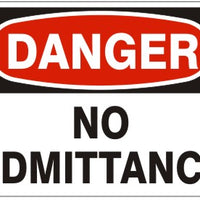 Danger No Admittance Signs | D-4706