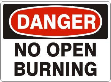 Danger No Open Burning Signs | D-4718