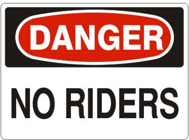 Danger No Riders Signs | D-4722