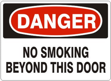 Danger No Smoking Beyond This Door Signs | D-4727