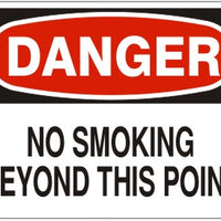 Danger No Smoking Beyond This Point Signs | D-4729