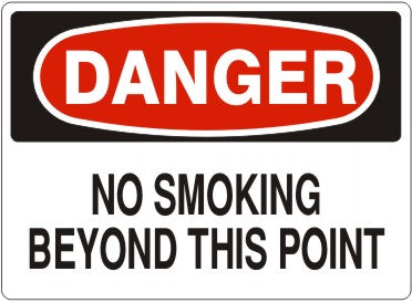 Danger No Smoking Beyond This Point Signs | D-4729