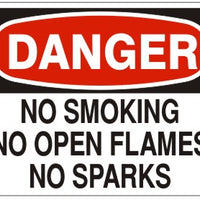 Danger No Smoking No Open Flames No Sparks Signs | D-4741