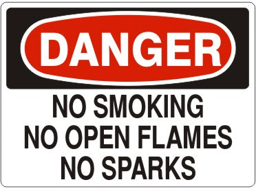Danger No Smoking No Open Flames No Sparks Signs | D-4741