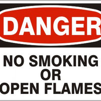 Danger No Smoking Or Open Flames Signs | D-4742