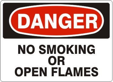 Danger No Smoking Or Open Flames Signs | D-4742