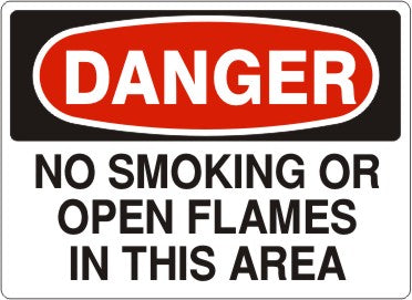 Danger No Smoking Or Open Flames In This Area Signs | D-4743