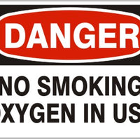 Danger No Smoking Oxygen In Use Signs | D-4747