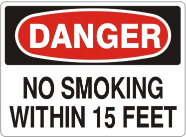 Danger No Smoking Within 15 Feet Signs | D-4753
