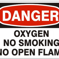 Danger Oxygen No Smoking No Open Flame Signs | D-5717