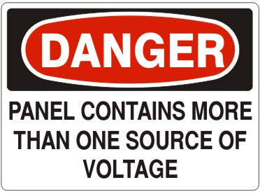 Danger Panel Contains More Than One Source Of Voltage Signs | D-6003