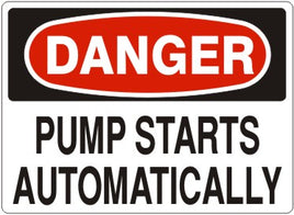 Danger Pump Starts Automatically Signs | D-6018