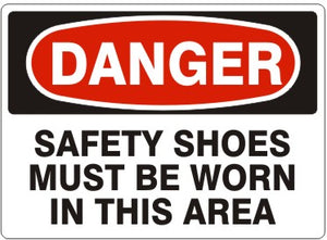 Danger Safety Shoes Must Be Worn In This Area Signs | D-7108