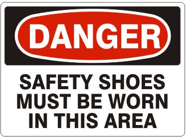 Danger Safety Shoes Must Be Worn In This Area Signs | D-7108